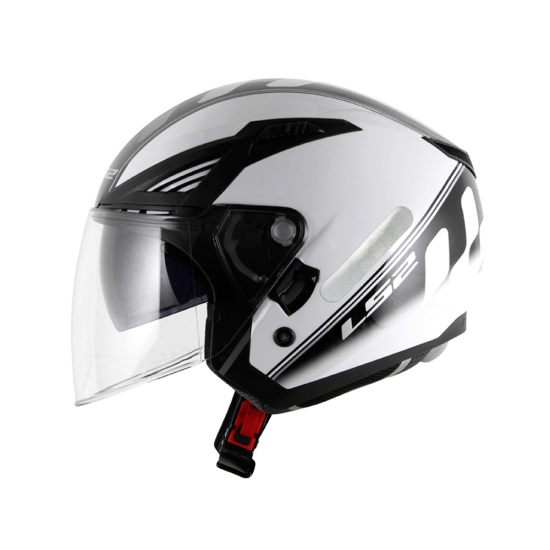 CAPACETE LS2 OF586 BISHOP ATOM BRANCO/PRETO