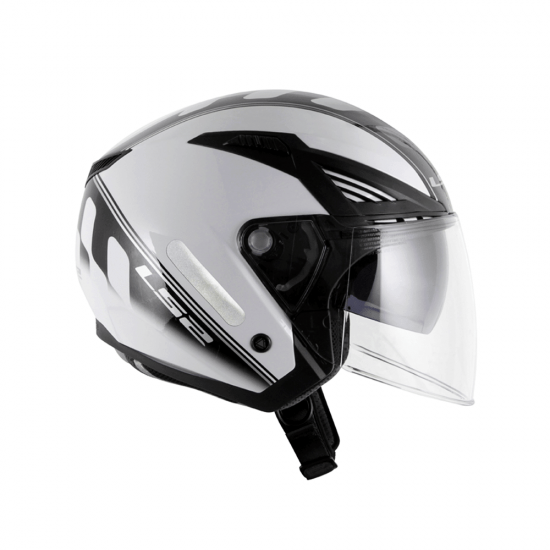 CAPACETE LS2 OF586 BISHOP ATOM BRANCO/PRETO
