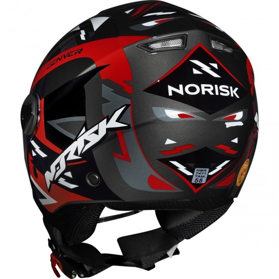 CAPACETE NORISK ORION DENVER PRETO E VERMELHO