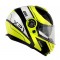 CAPACETE GVI X21 GLOBE PRETO/ AMARELO FLUO/ PRATA