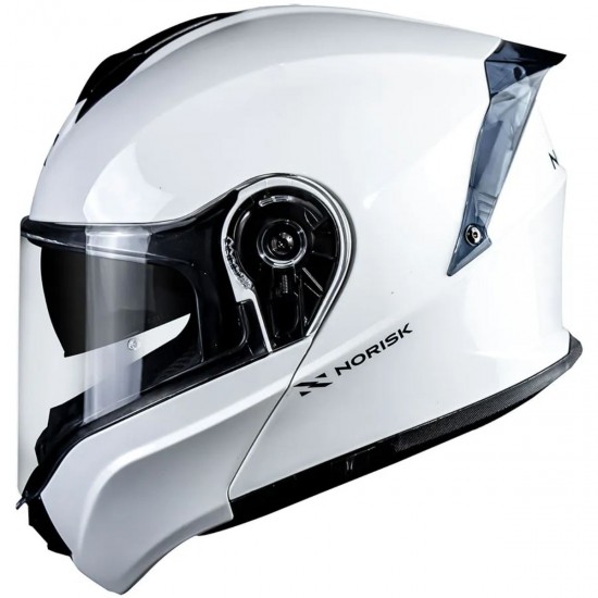 CAPACETE NORISK MOTION ARTICULADO MONOCOLOR BRANCO