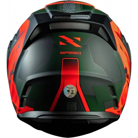 CAPACETE NORISK FF345 ROUTE SPEEDMAX VERDE FOSCO COM LARANJA