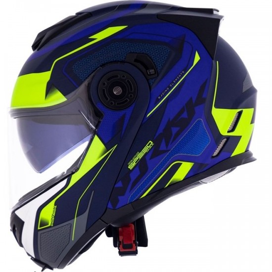 CAPACETE NORISK FF345 ROUTE SPEEDMAX AZUL FOSCO COM AMARELO