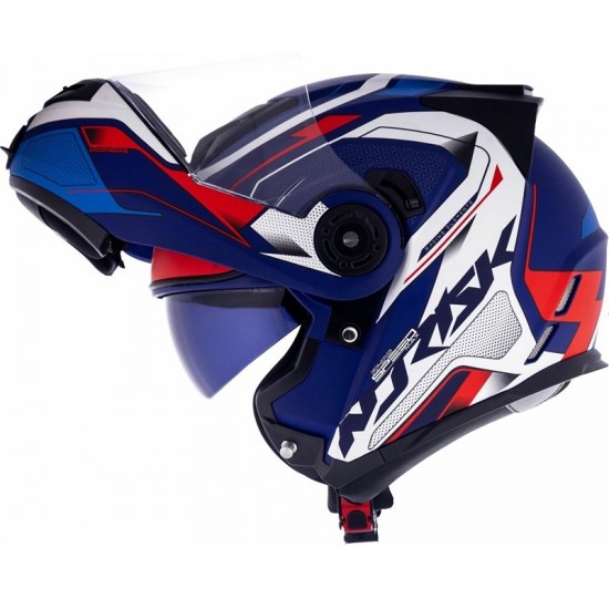 CAPACETE NORISK FF345 ROUTE SPEEDMAX AZUL FOSCO COM VERMELHO