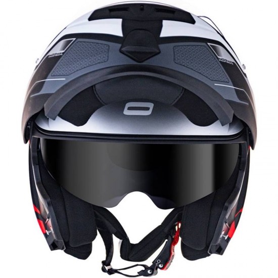 CAPACETE NORISK FF345 ROUTE SPEEDMAX PRETO FOSCO COM VERMELHO