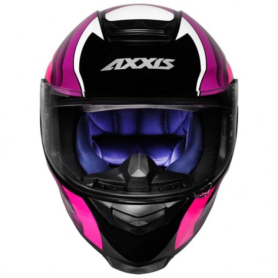 CAPACETE AXXIS EAGLE TECNO PRETO/BRANCO/PURPLE 