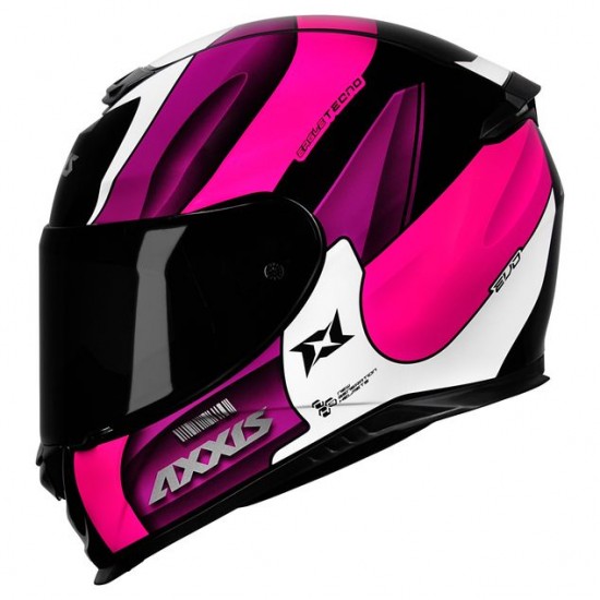 CAPACETE AXXIS EAGLE TECNO PRETO/BRANCO/PURPLE 