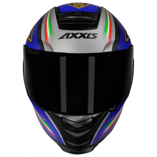 CAPACETE AXXIS EAGLE ITALY 2 MATT BLACK/GREY/BLUE