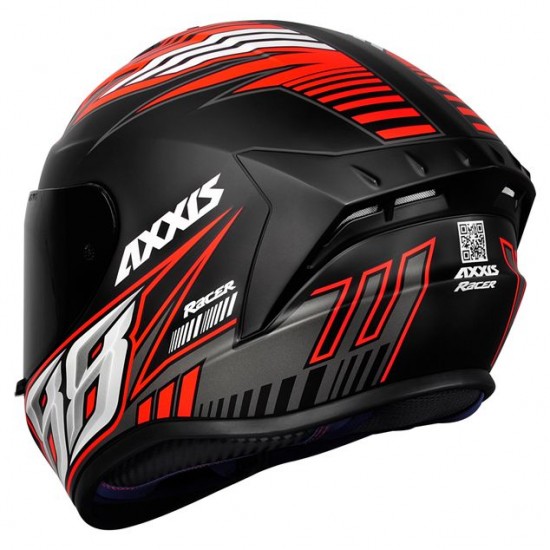 CAPACETE AXXIS DRAKEN RACER PRETO FOSCO/ VERMELHO/ CINZA 