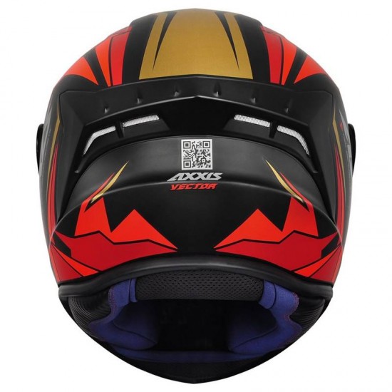 CAPACETE AXXIS DRAKEN VECTOR PRETO/VERMELHO/DOURADO FOSCO