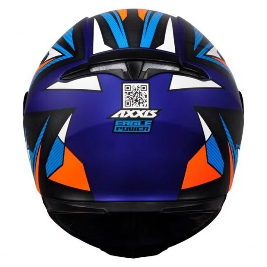 CAPACETE AXXIS EAGLE POWER AZUL COM LARANJA FOSCO