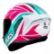 CAPACETE AXXIS DRAKEN TRACER BRANCO AZUL E ROSA