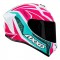 CAPACETE AXXIS DRAKEN TRACER BRANCO AZUL E ROSA