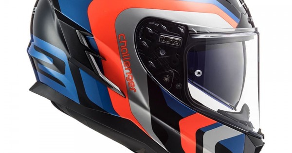 CAPACETE LS2 FF327 CHALLENGER GALACTIC AZUL/LARANJA