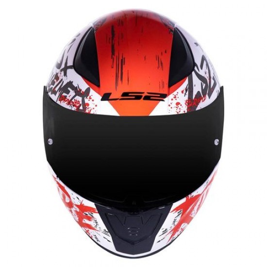 CAPACETE LS2 FF353 RAPID NAUGHTY BRANCO COM VERMELHO