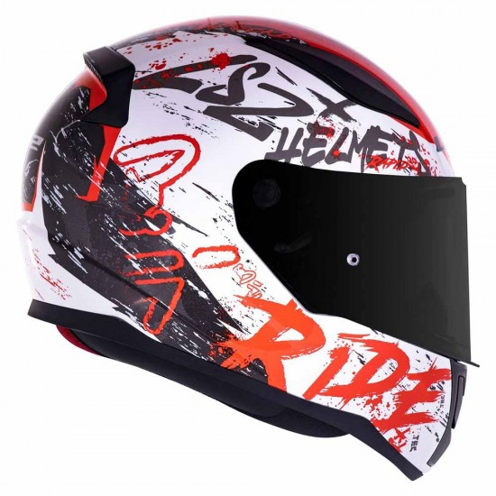 CAPACETE LS2 FF353 RAPID NAUGHTY BRANCO COM VERMELHO