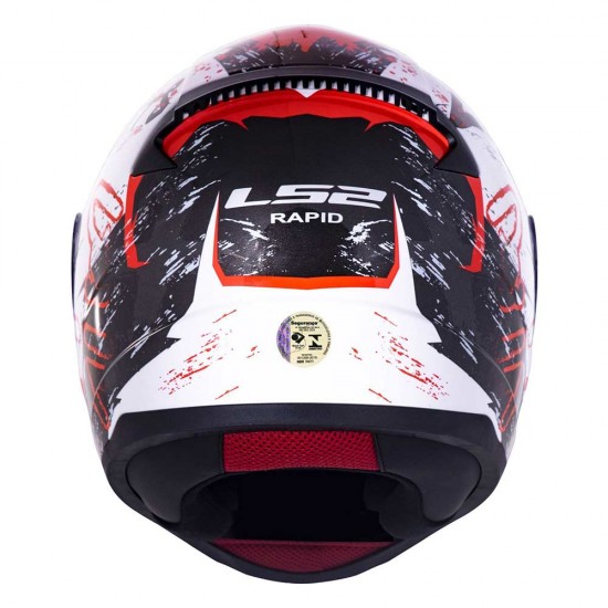 CAPACETE LS2 FF353 RAPID NAUGHTY BRANCO COM VERMELHO