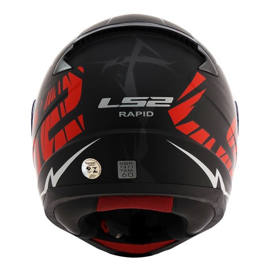 CAPACETE LS2 FF353 RAPID CROMO PRETO COM VERMELHO FOSCO