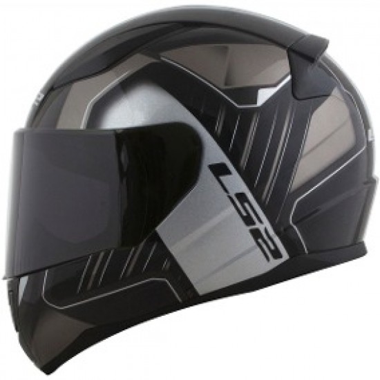 CAPACETE LS2 FF353 RAPID MEDAL PRETO/CINZA/PRATA