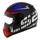 CAPACETE LS2 FF353 RAPID CROMO PRETO COM VERMELHO AZUL FOSCO