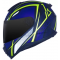 CAPACETE NORISK FF802 RAZOR NINJA AZUL FOSCO COM AMARELO