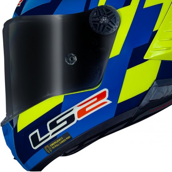 CAPACETE LS2 FF805 THUNDER C CARBON GAS AZUL AMARELO