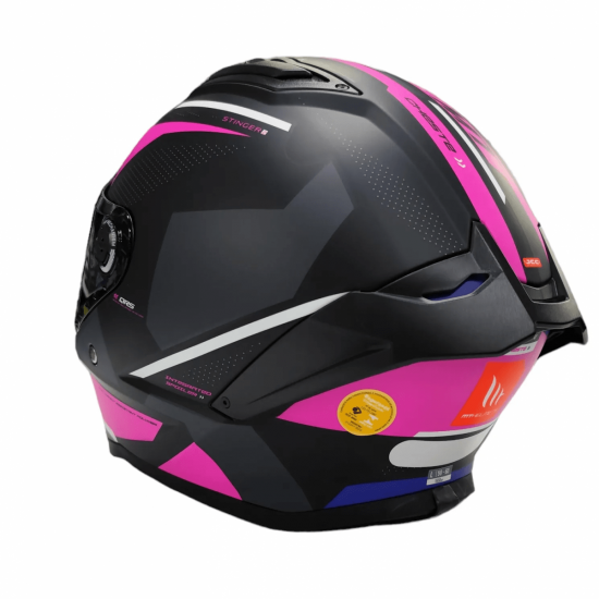 CAPACETE MT STINGER 2 CHEST C8 PRETO FOSCO COM ROSA