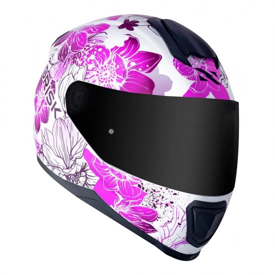 CAPACETE NORISK RAZOR FF802 BLOOM BRANCO ROSA