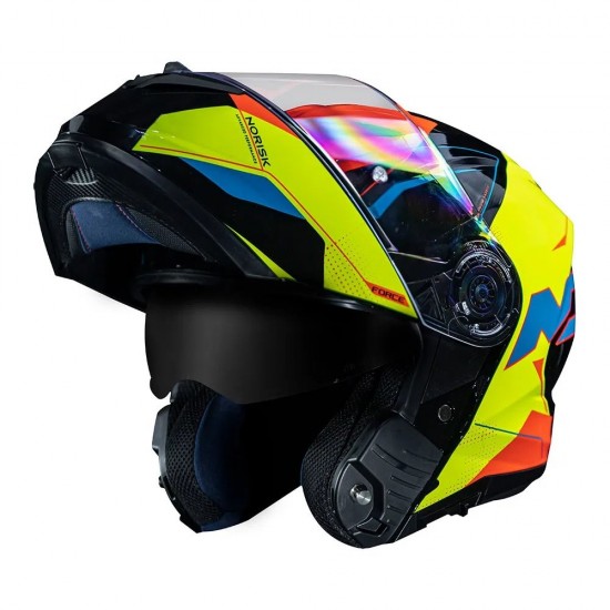 CAPACETE NORISK ARTICULADO FORCE QUANTUM PRETO AMARELO