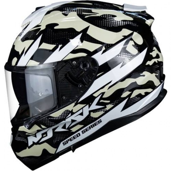 CAPACETE NORISK STRADA COMMANDO PRETO/BRANCO