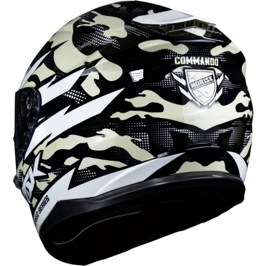 CAPACETE NORISK STRADA COMMANDO PRETO/BRANCO