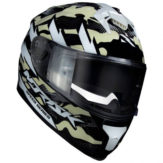 CAPACETE NORISK STRADA COMMANDO PRETO/BRANCO