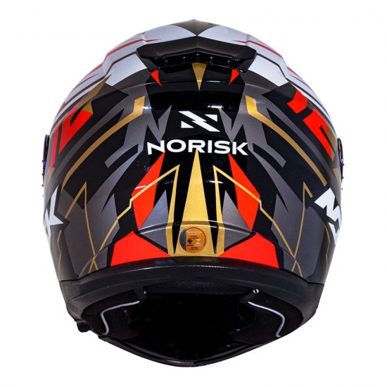 CAPACETE NORISK STRADA CIRCUIT VERMELHO E DOURADO