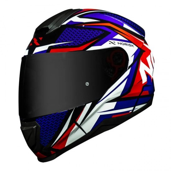 CAPACETE NORISK FF802 RAZOR SHARP AZUL E VERMELHO