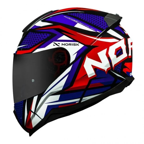 CAPACETE NORISK FF802 RAZOR SHARP AZUL E VERMELHO