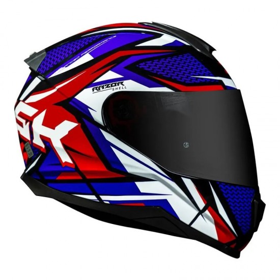 CAPACETE NORISK FF802 RAZOR SHARP AZUL E VERMELHO